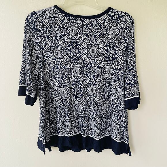 Simply Vera Vera Wang Knit V Neck scroll paisley top Size XXL - Picture 8 of 10